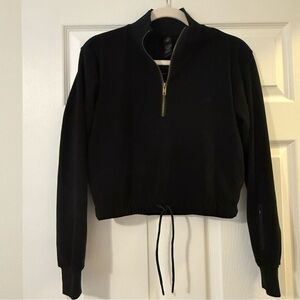 Ever Forward Black Quarter Zip Crop Jacket